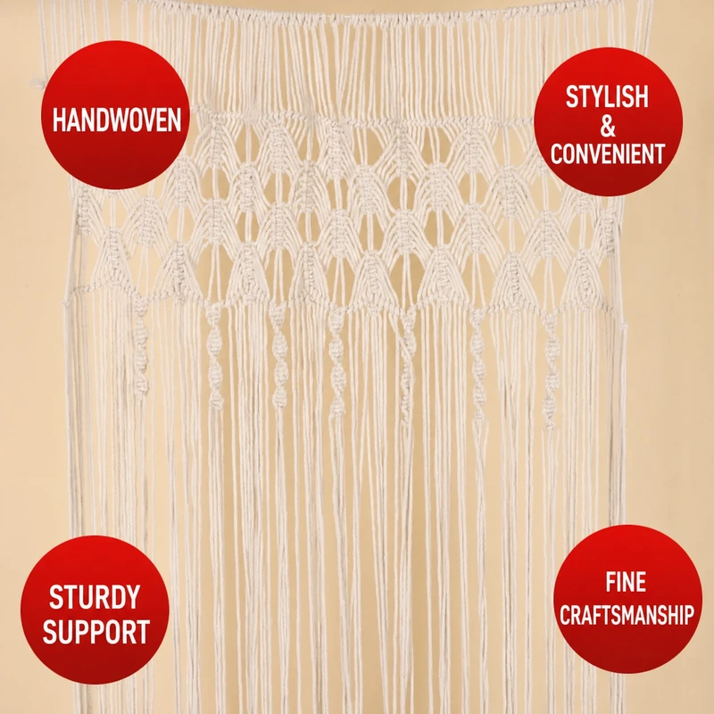 Bohemian Handwoven Macramé Curtain · 2838 4