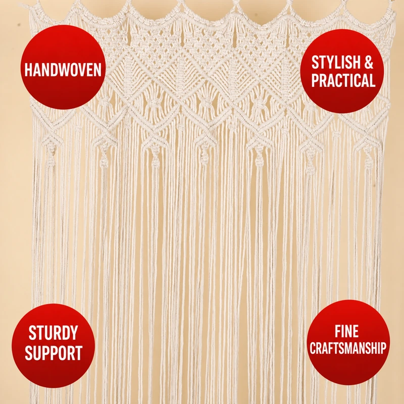 Bohemian Handwoven Macramé Curtain · 6749 2