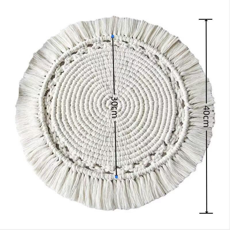 Round Handwoven Tassel Placemat · 6894 2