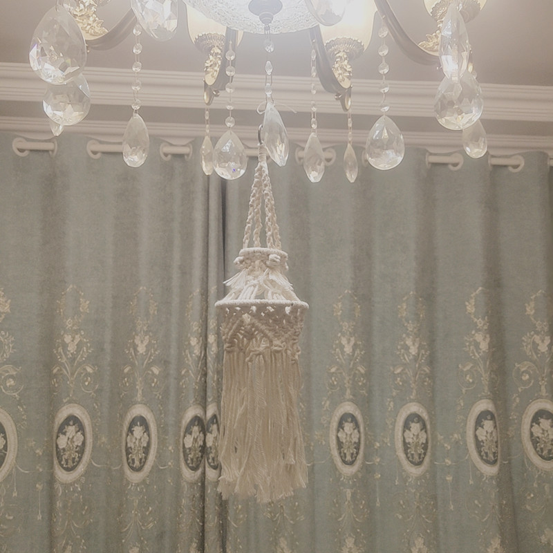Handwoven Macramé Pendant Lampshade · 1588 2