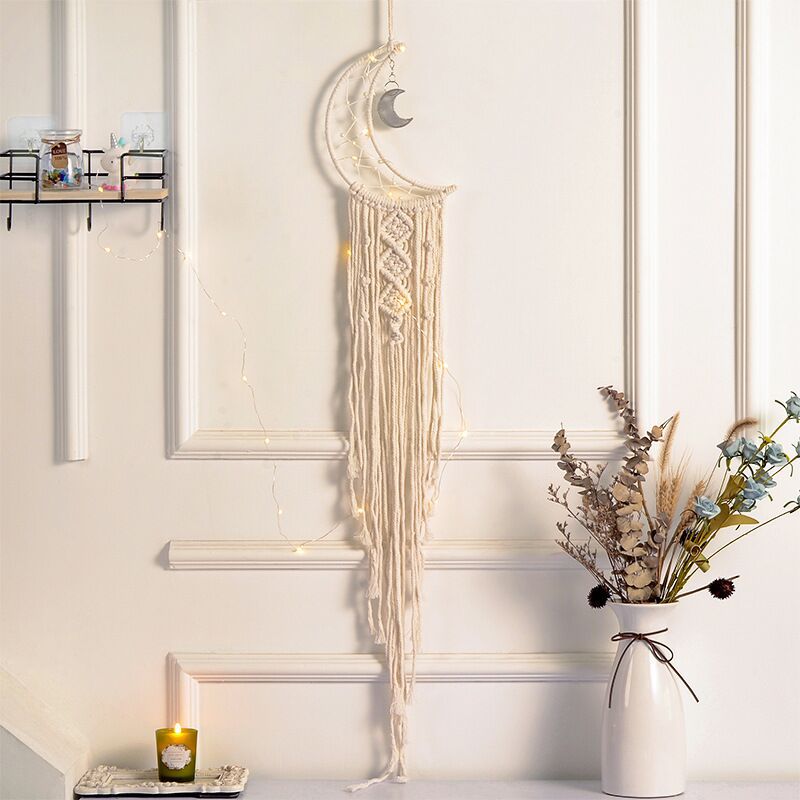 Star & Moon Bohemian Handwoven Dream Catcher · 8182 2