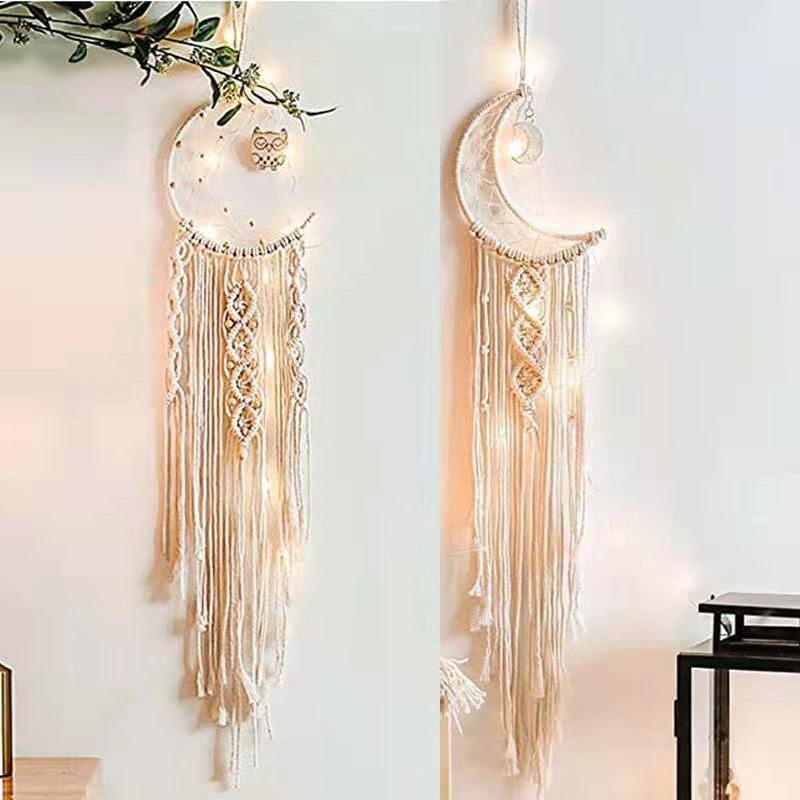 Star & Moon Bohemian Handwoven Dream Catcher · 8182 4