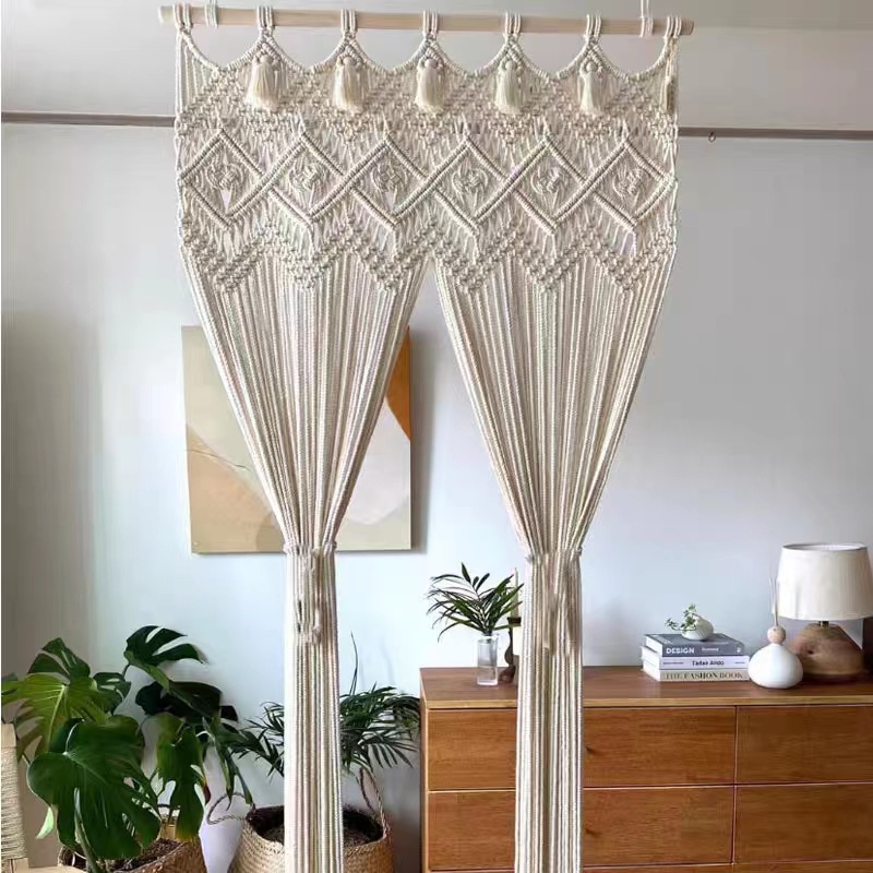 Bohemian Handwoven Macramé Curtain · 9373 3