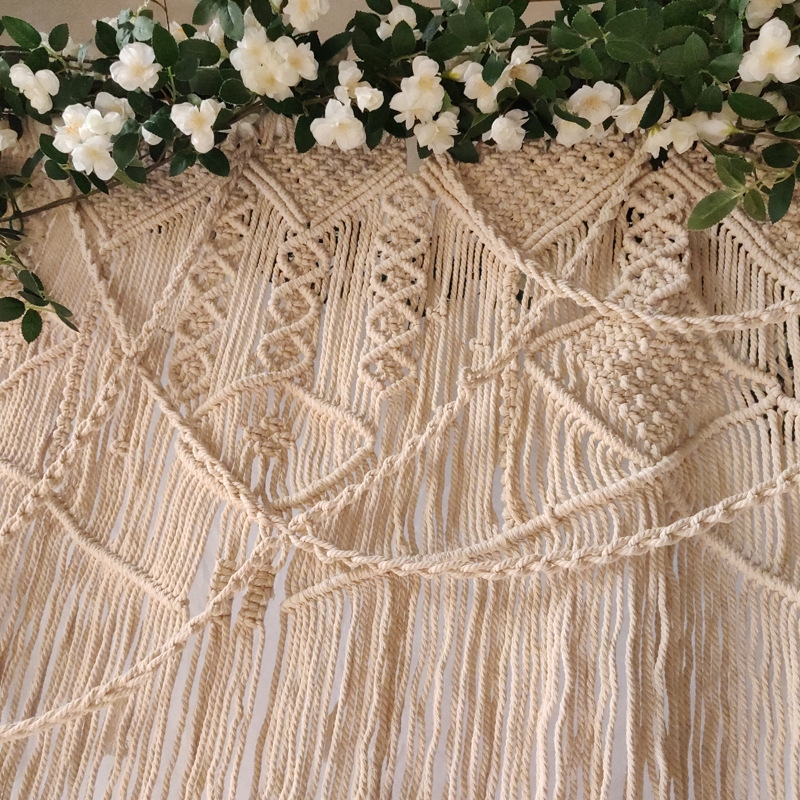 Bohemian Handwoven Macramé Curtain · 7567 3