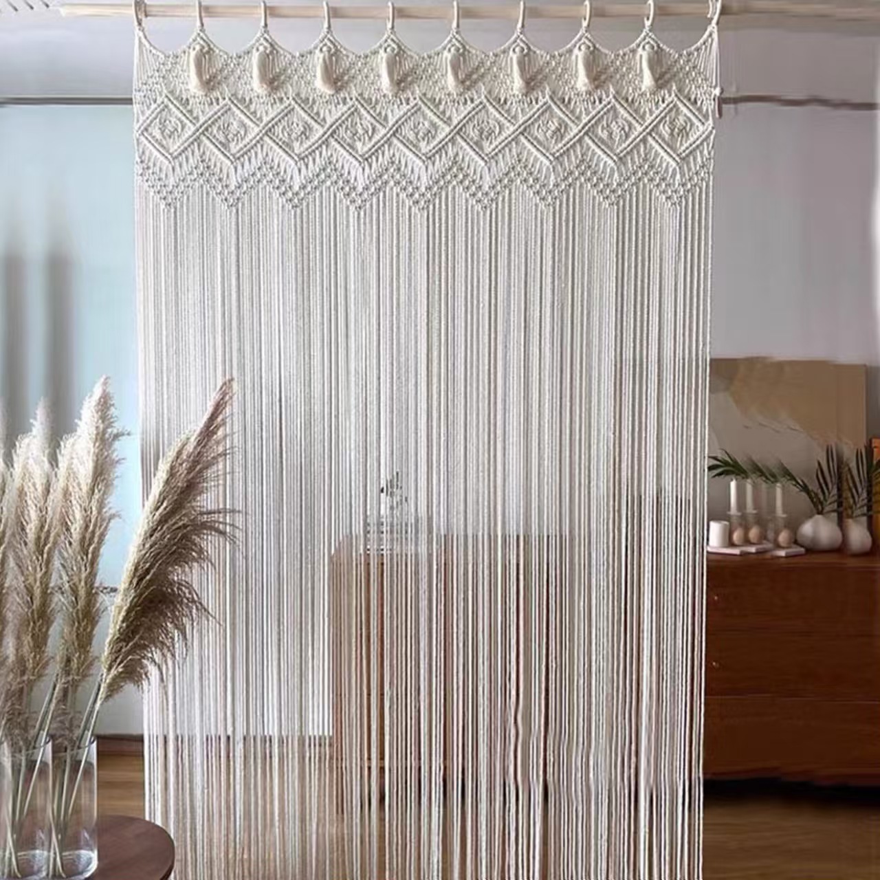 Bohemian Handwoven Macramé Curtain · 7830 26